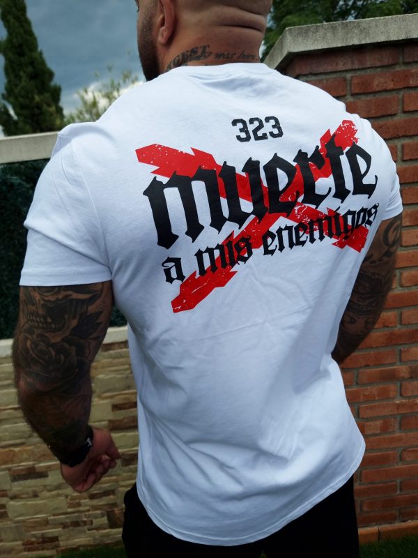 Camiseta MUERTE A MIS ENEMIGOS (BLANCA) - Imagen 2
